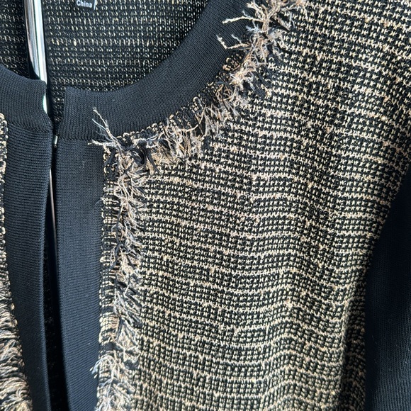 Ming Wang XL Eyelash-Trim Tweed Knit Sweater Jacket - Picture 10 of 10